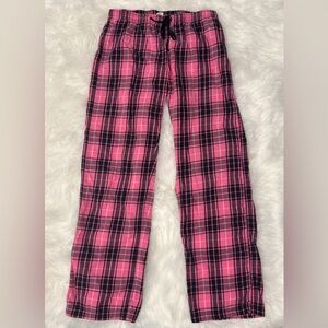 PINK Victoria's Secret Women’s XS Plaid Pajama Bottoms - Pink and Black